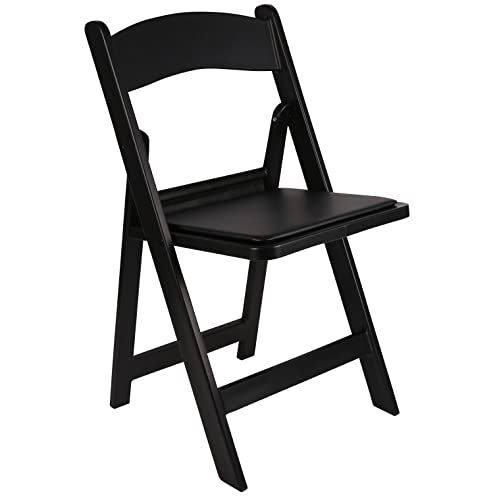 Resin Folding Chair Set of 4 Vinyl Padded Seat T673