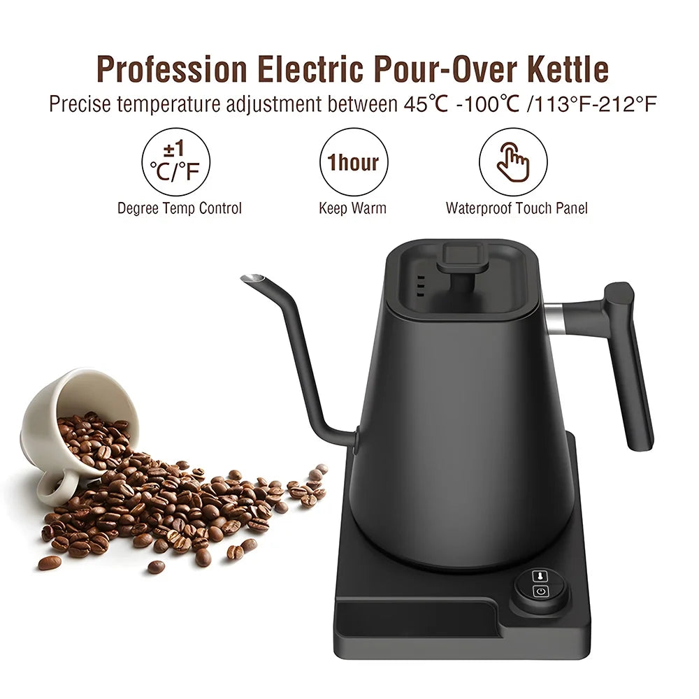 1.0L Stainless Steel Gooseneck Kettle with Temperature Control M23307