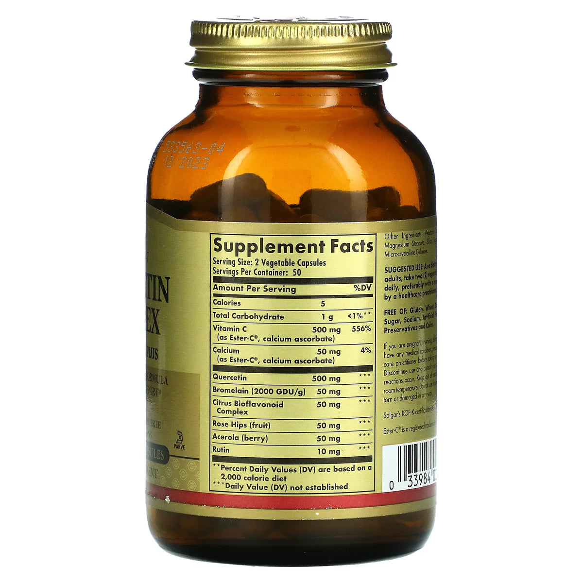 Quercetin Complex with Ester-C Plus 100 Vegetable Capsules V592618
