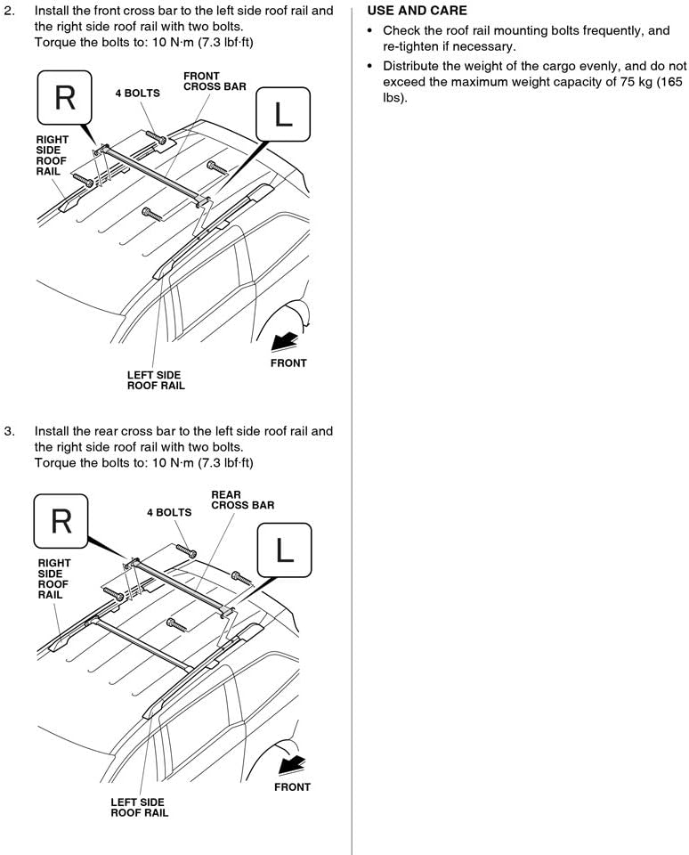 Roof Rack Cross Bar Cargo Carrier O3956