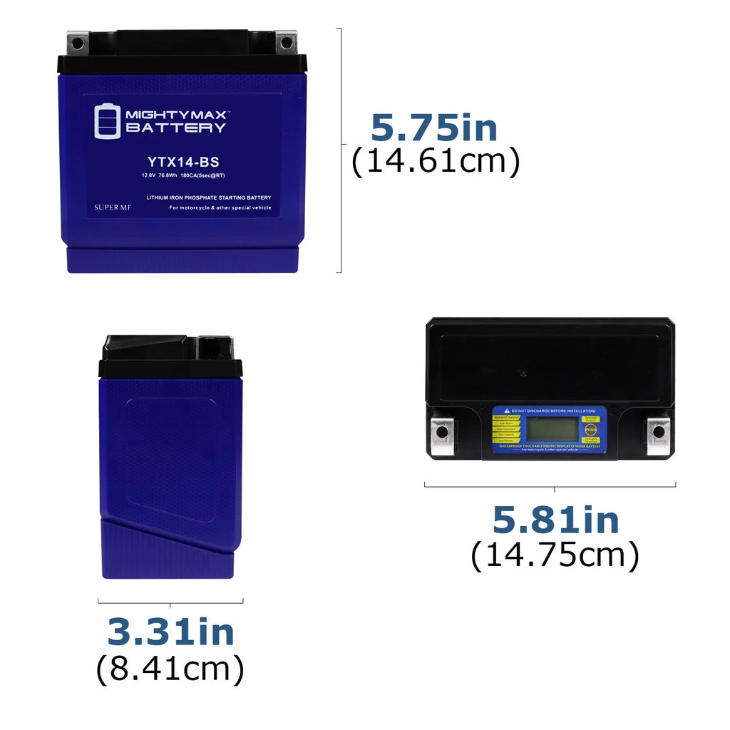 YTX14-BS Lithium Replacement Battery E44760
