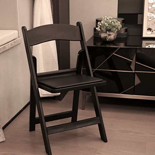 Resin Folding Chair Set of 4 Vinyl Padded Seat T673