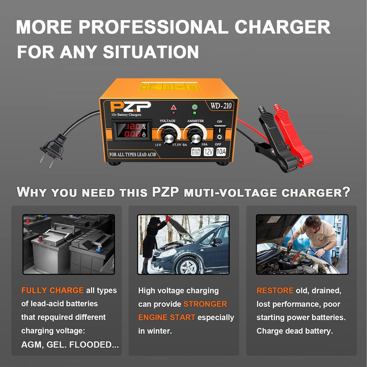 0-10 Amp 12v Automotive Battery Charger E553