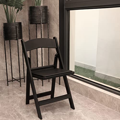 Resin Folding Chair Set of 4 Vinyl Padded Seat T673